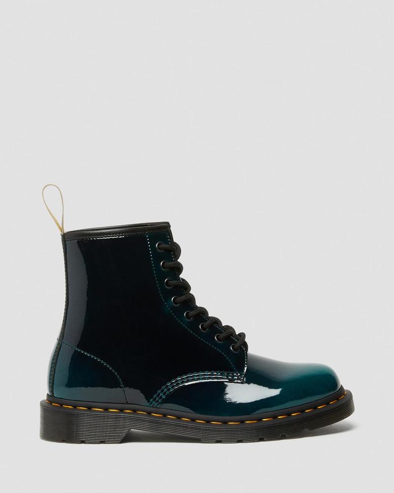 Dr Martens Vegan 1460 Gloss Snørestøvler Dame Sort | DK 222NWY